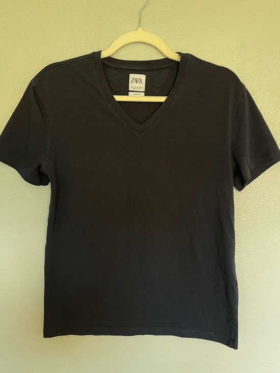 Zara Other - Zara Black V-Neck Slim Fit T-Shirt Men’s Medium Basic Cotton Tee